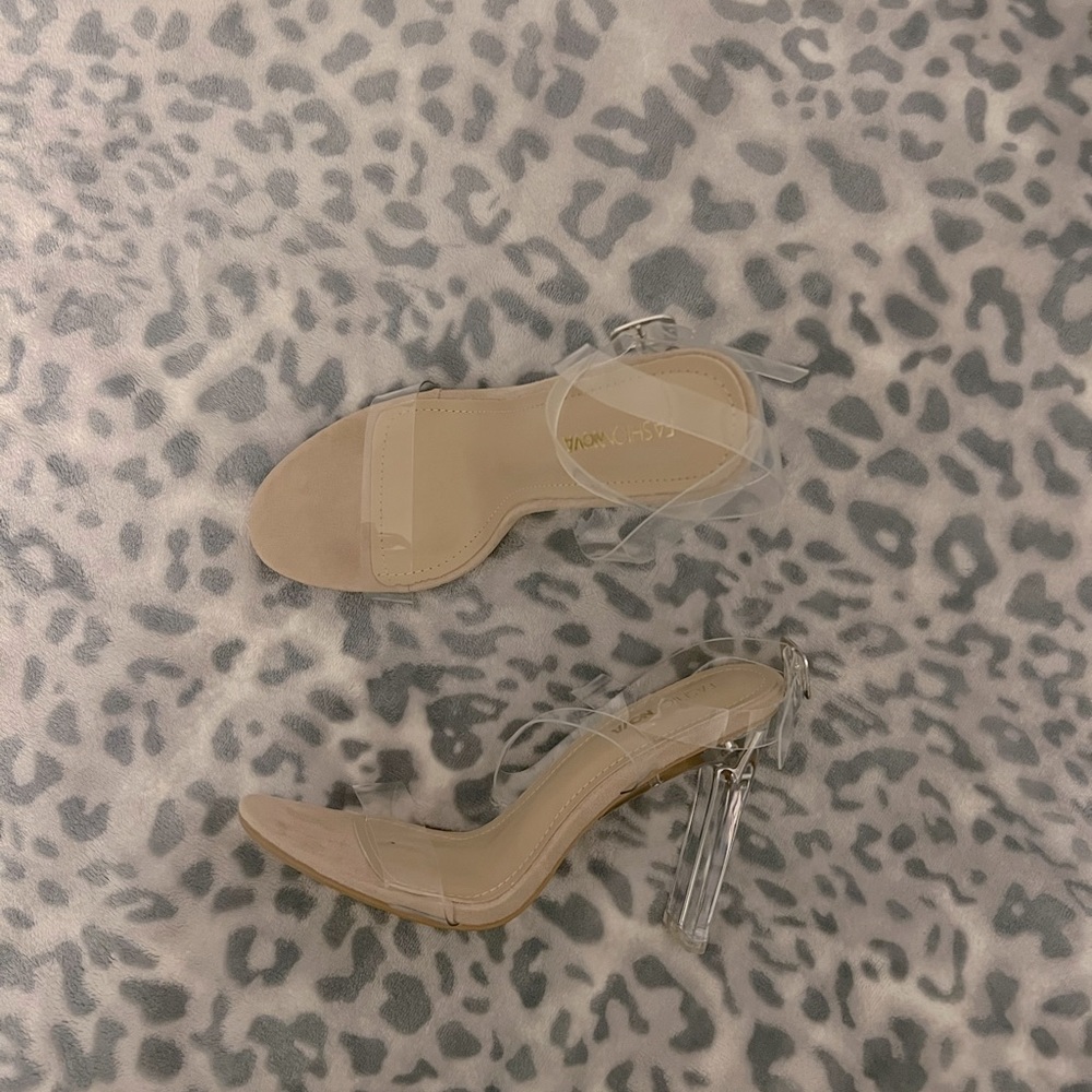 New With Box Clear Strappy Heels